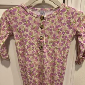 Lou Lou And Co floral bamboo infant gown. Washed and worn once. Size 3-6 mo